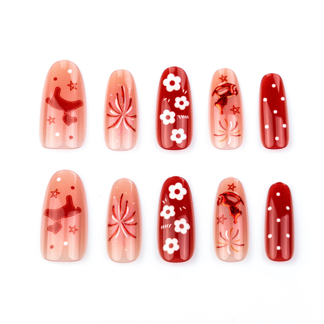 Festliche thematische Press-On Nagelkunst