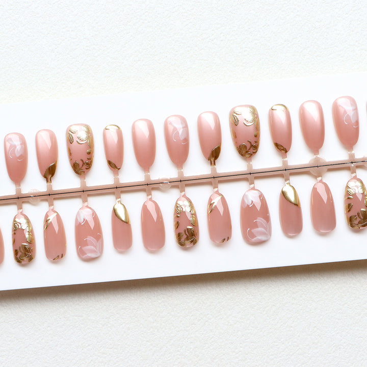 Luxury Floral Press-On Nagelkunst Set Karnz