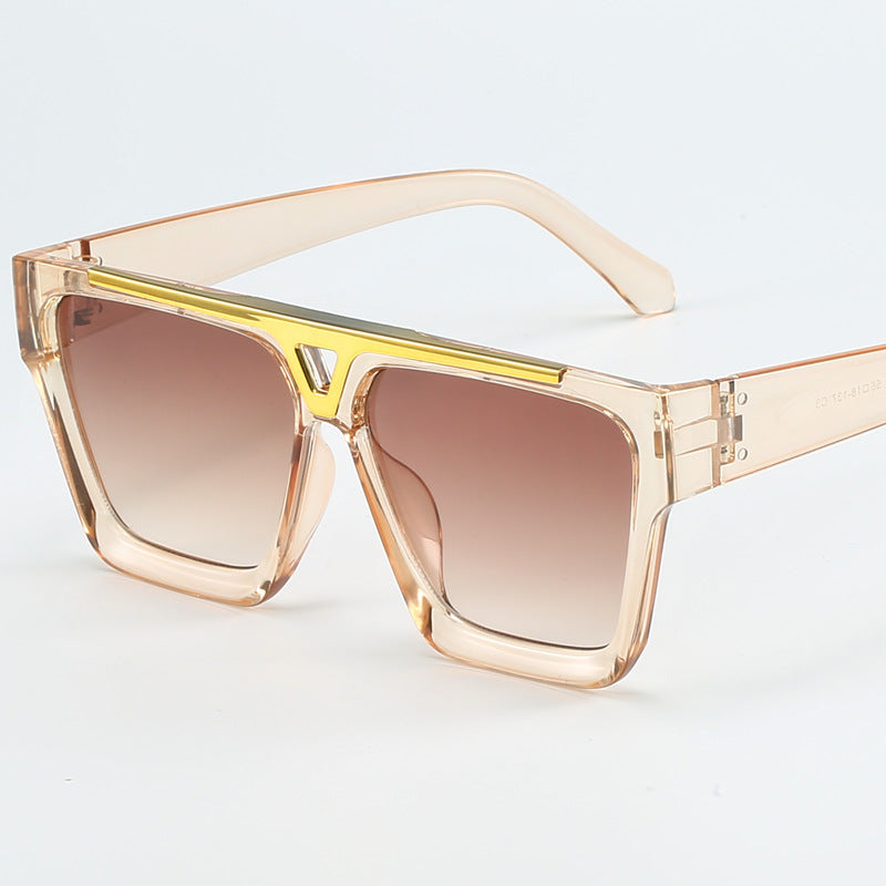 Damen modische oversized Sonnenbrille mit stilvollem goldenen Akzent Karnz