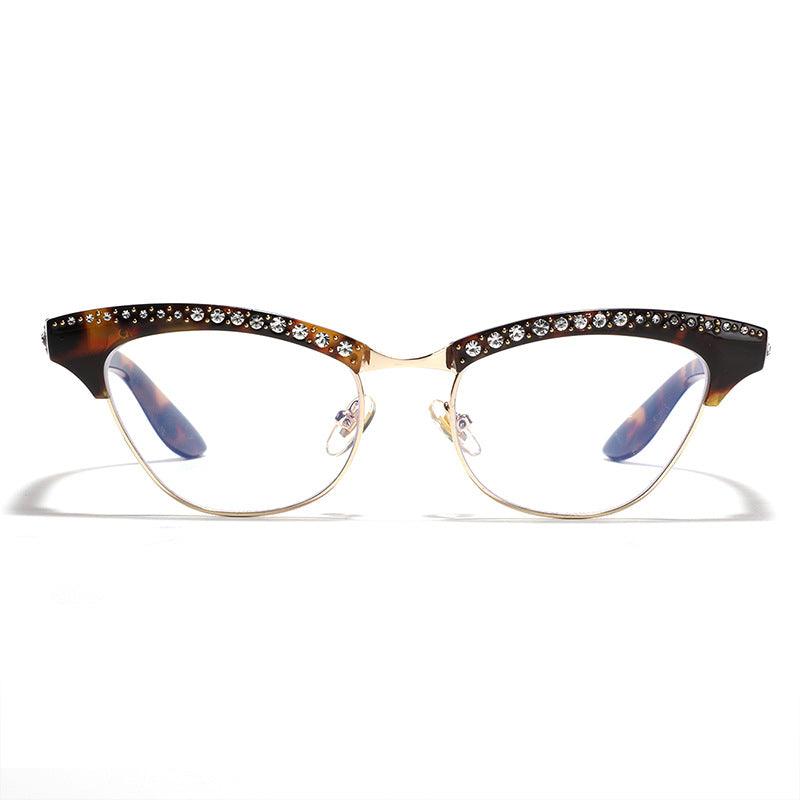 Damen Katzenaugen Brille mit eleganten Glitzerdetails Karnz