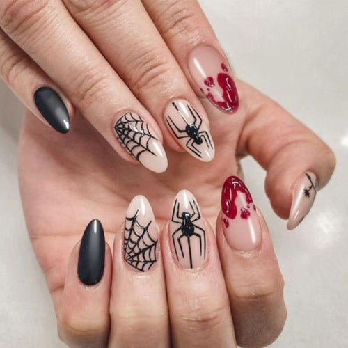 Halloween-Themen Spinnen Nagel kunst Set