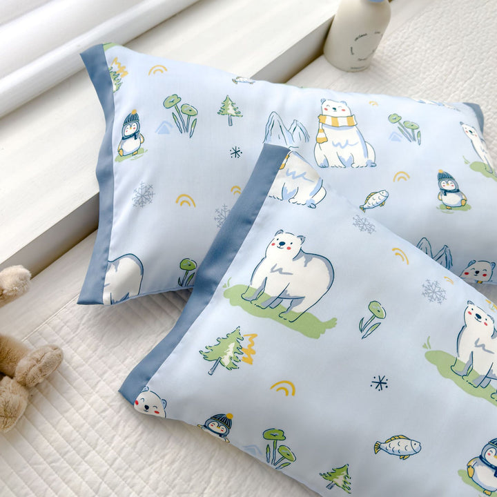 Satinweiches Kissenbezug-Set für Kinder mit niedlichem Teddymotiv