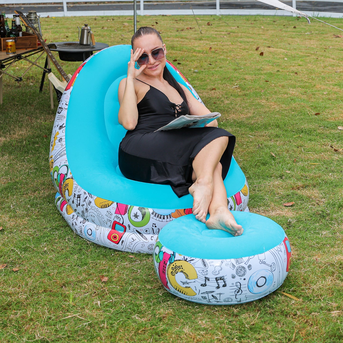 Damen Aufblasbares Komfort-Sofa mit ergonomischer Rückenlehne Karnz