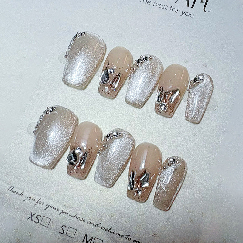 Klassisches French Tip Druck-Nagelset Karnz