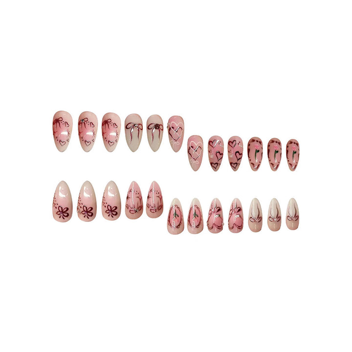 Elegantes Künstlerisches Press-On Nail Set Karnz