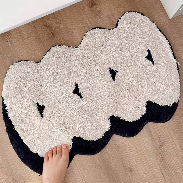 Plüsch Skulptierte Wolken-Kontur Mikrofaser Rutschfester Bade- & EingangsTeppich