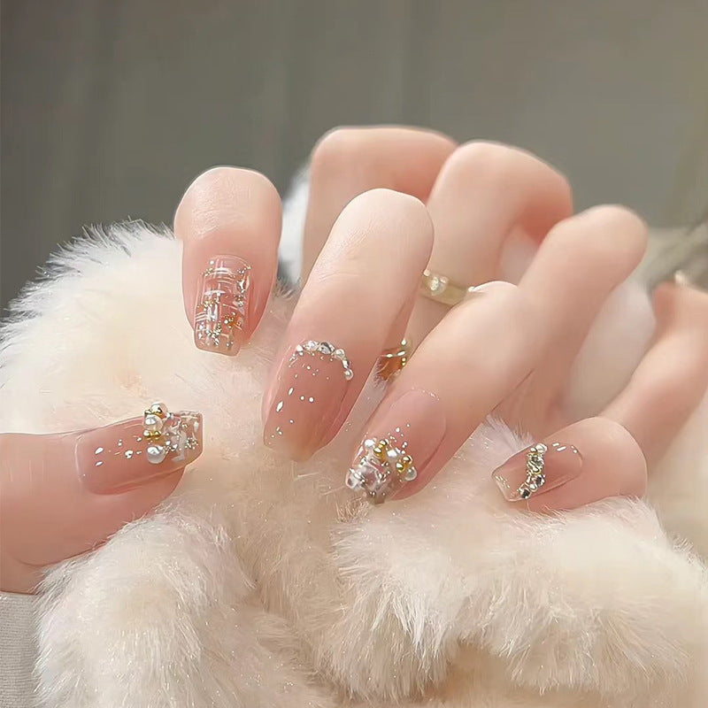 Künstlerisches Press-On-Nagelset mit glitzernden Sternakzenten Karnz