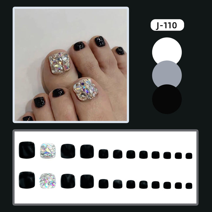 Premium Strass- Verzierte Press-On Fußnagel Set Karnz