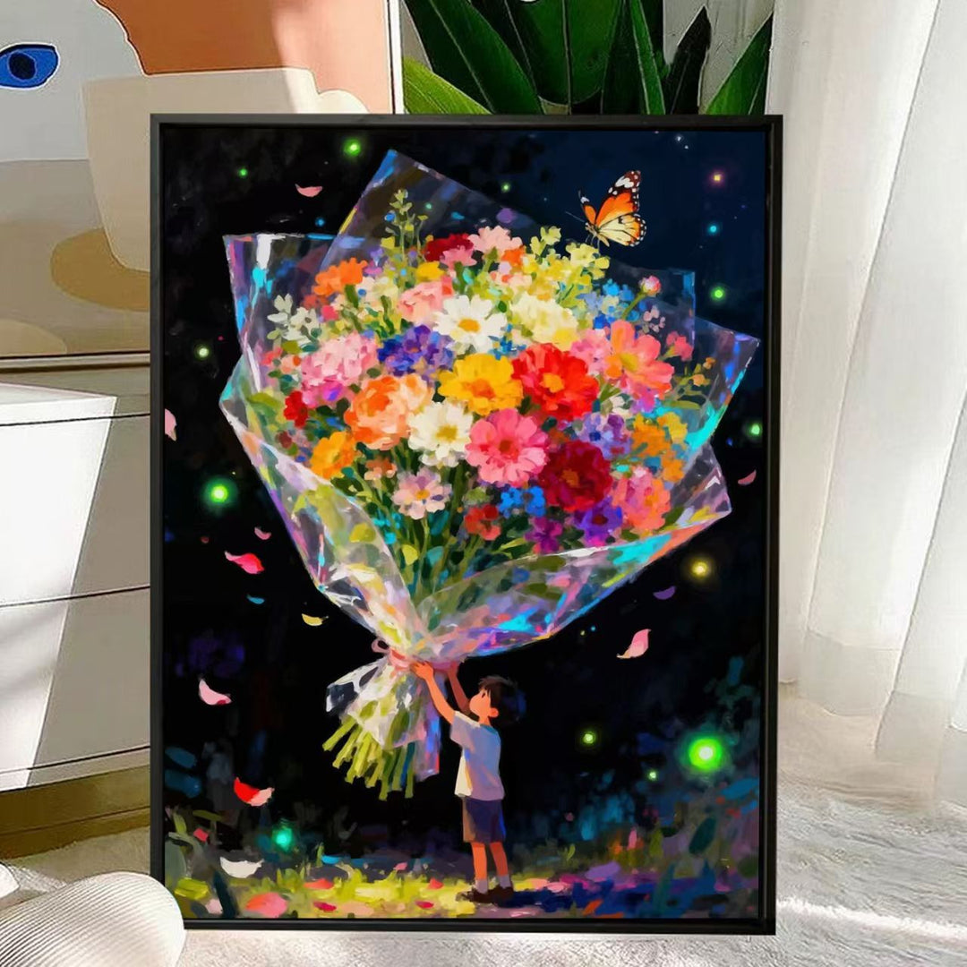 Charmante Florale Bouquet Leinwandkunst Karnz