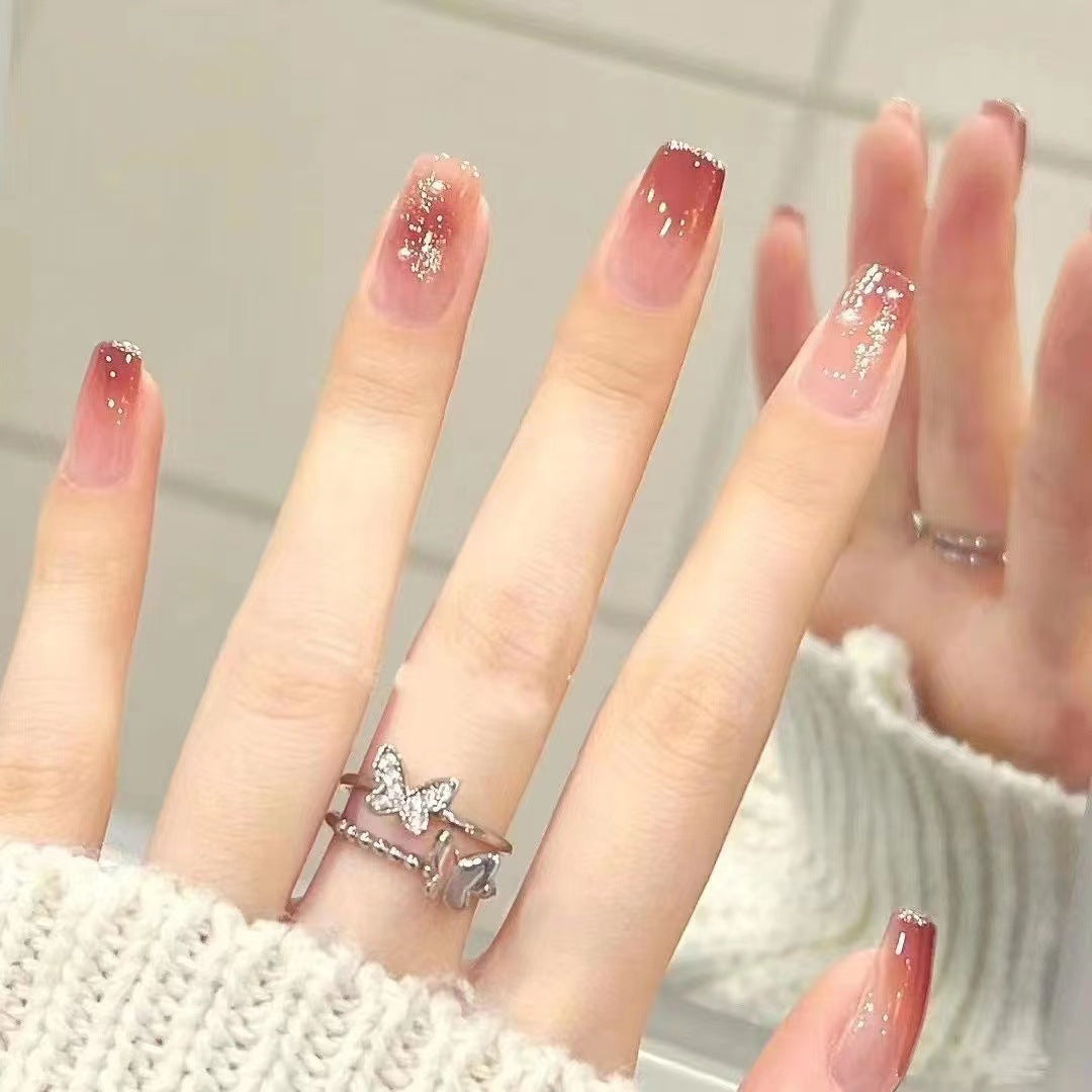 Glamouröser Glitzer Ombre Press-On Nagelset