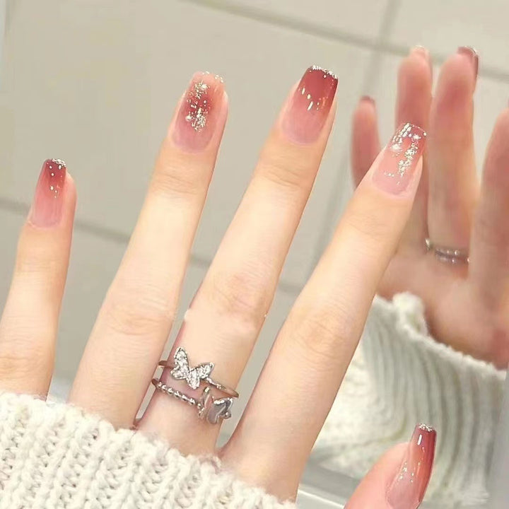 Glamouröser Glitzer Ombre Press-On Nagelset