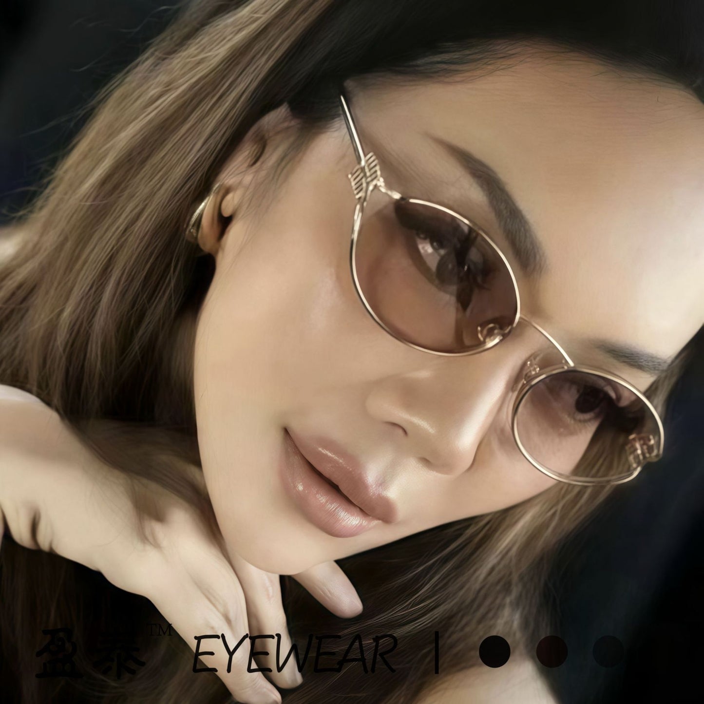 Damen elegante Cat-Eye Sonnenbrille mit feinem Metallrahmen Karnz