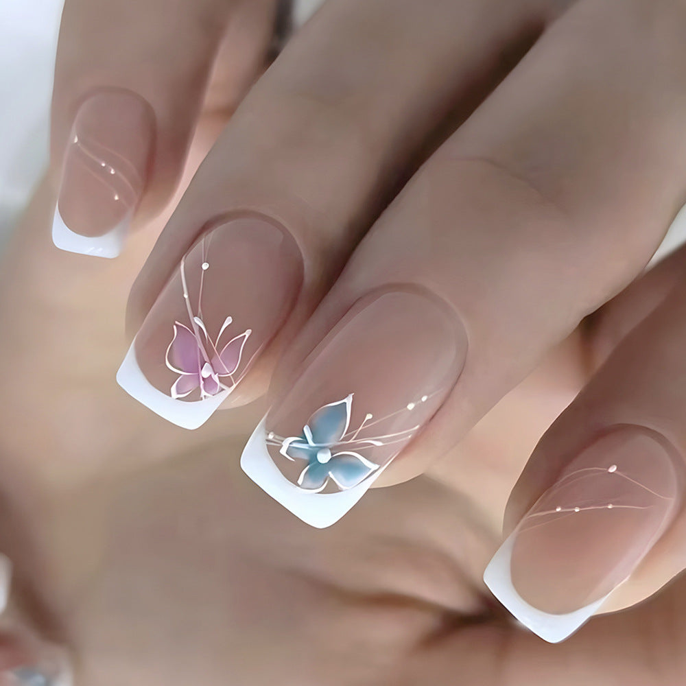Elegantes Blumen Design Nagelkunst Set Karnz