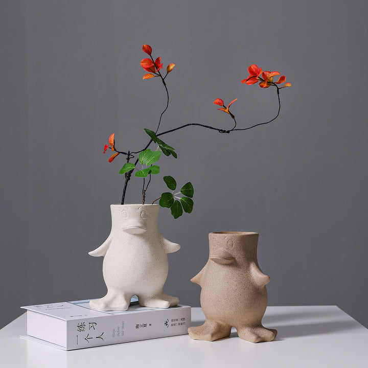 Kreativer Keramik-Ente-Blumentopf