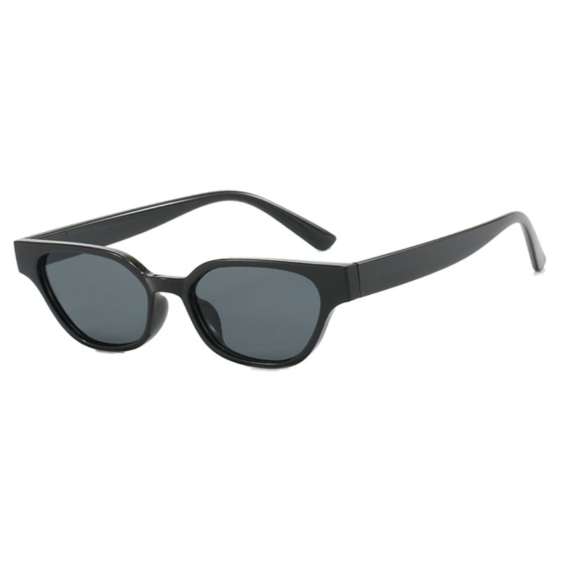 Damen modische Sonnenbrille mit geschwungenem Rahmen und braunen Gläsern Karnz
