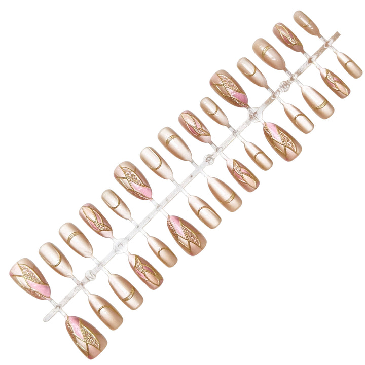Künstlerisches Glamour Press-On Nagelset