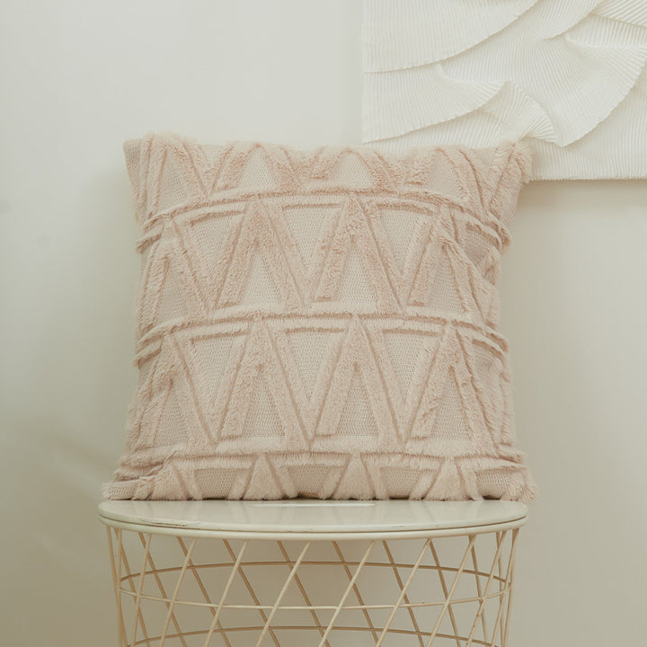 Quadratischer Kissenbezug mit geometrischem Chenille‑Tufting und weichem Baumwollmix Karnz