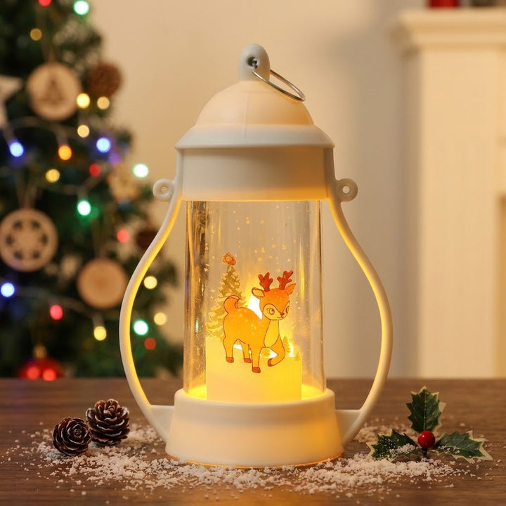 LED Deko-Laterne mit Weihnachtsmotiv