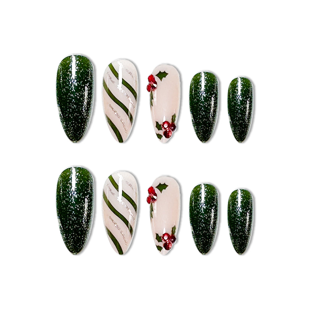 Festliche Feiertags-Nagelkunst-Verzierungen Karnz