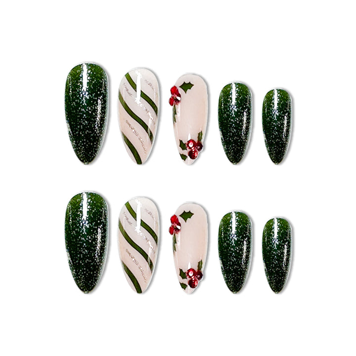 Festliche Feiertags-Nagelkunst-Verzierungen Karnz