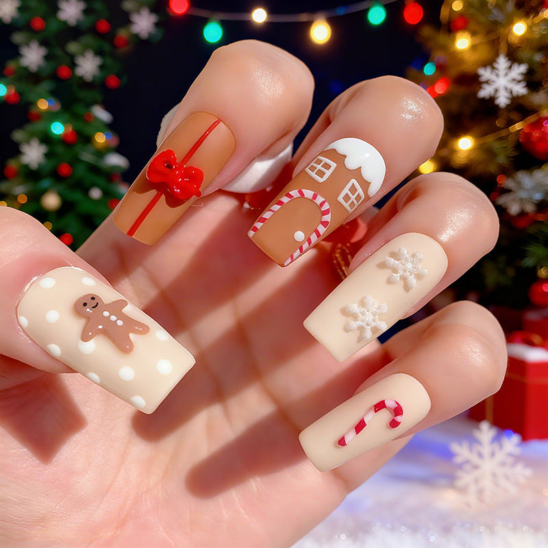 Festliche Feiertags-Themen Press-On Nagelkunst Karnz