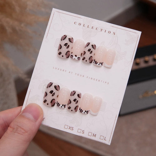 Luxus Leopardenmuster Press-On Nagelspitzen