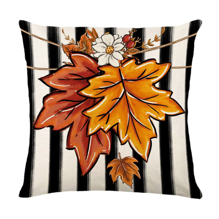 Dekorativer Herbstkorb Kürbis Sonnenblume Quadratisches Kissenbezug mit verstecktem Reißverschluss