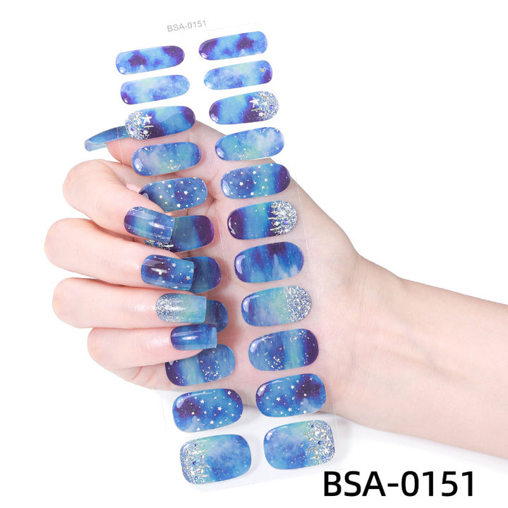 Premium Floral Press-On Nagel Wraps