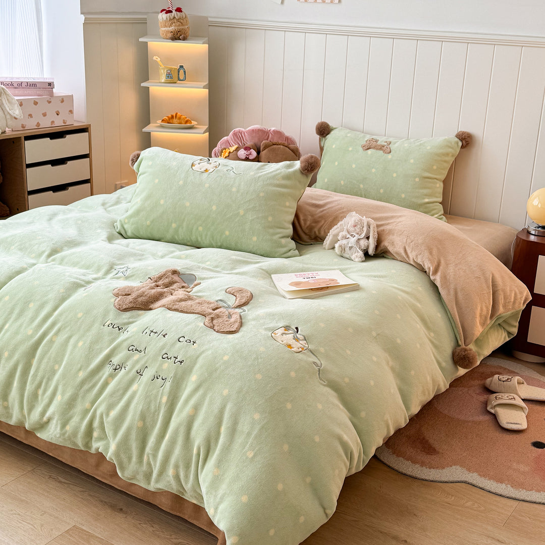 Adorable Katzen-Themen Bettwäsche Set