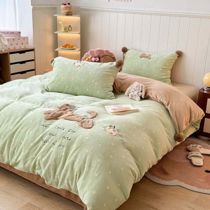 Adorable Katzen-Themen Bettwäsche Set