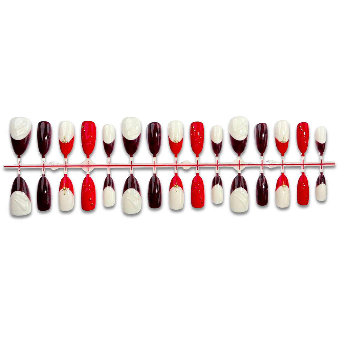 Premium Französischer Tip Press-On Nail Art Set
