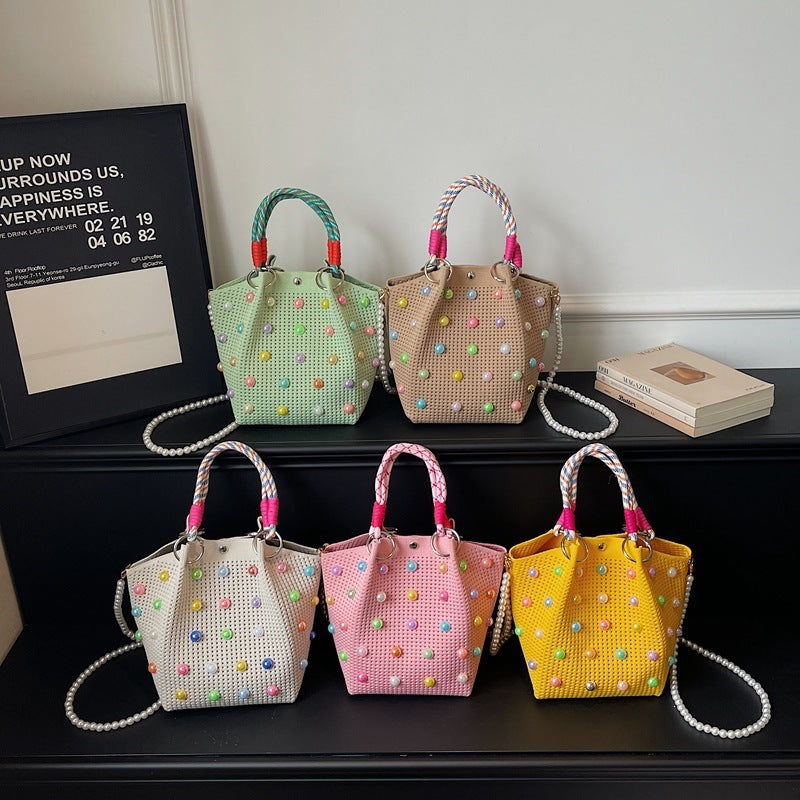 Verspielt Dekorative Perlen-verzierte Tasche
