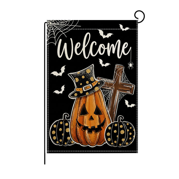 Halloween Willkommen Dekorative Gartenflagge