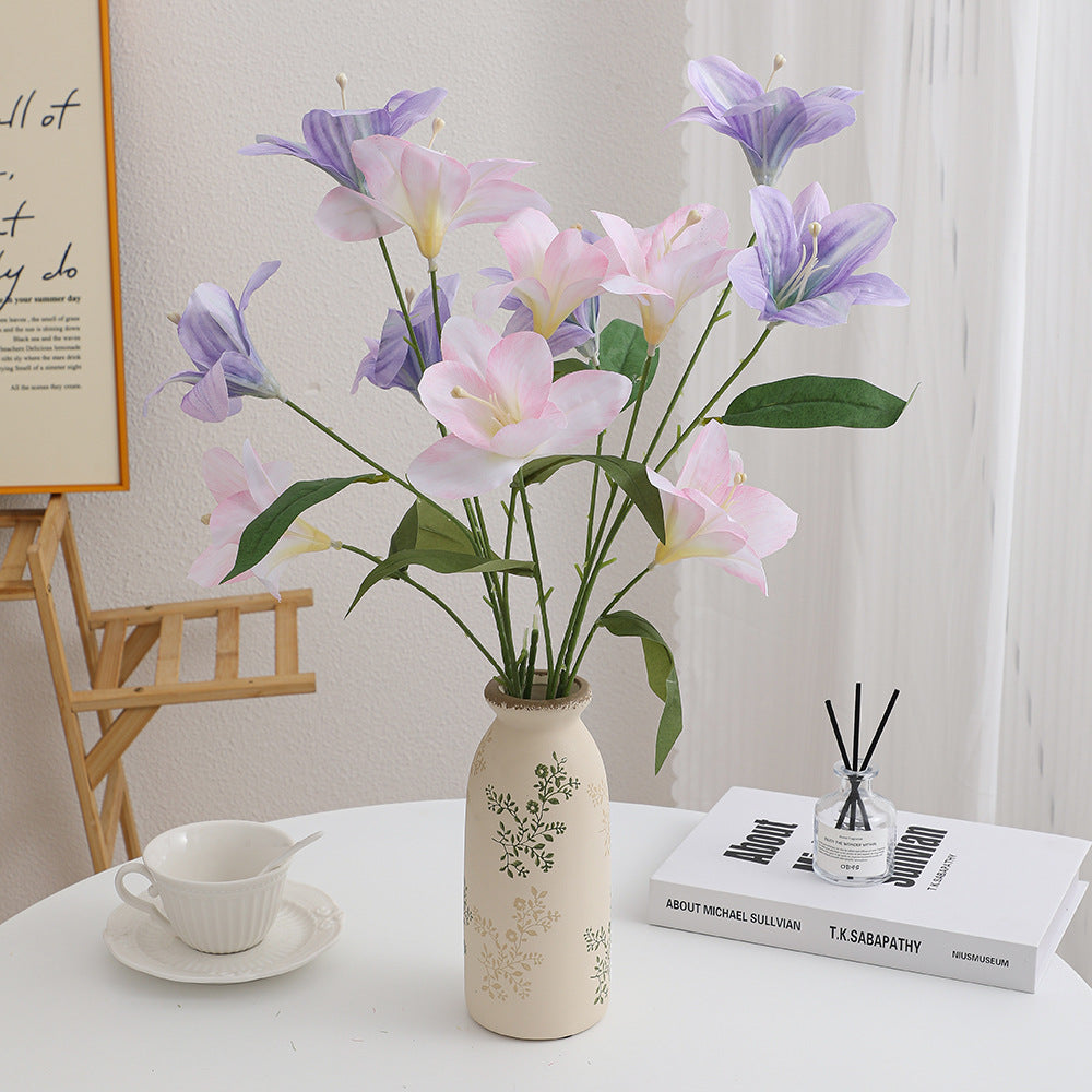 Künstlicher Lilienstängel mit filigranen Blüten Karnz