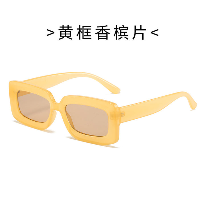 Damen Modische Schildkröten-Sonnenbrille mit rechteckigem Rahmen und Verlaufsgläsern Karnz