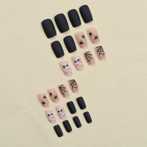 Halloween Kunstnagelset mit gruseligen Spinnen- und Mumienmotiven Karnz