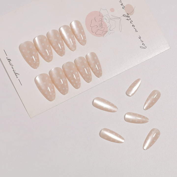 Künstlerisches Press-On-Nagelset mit Punkte-Design Karnz 1787225399