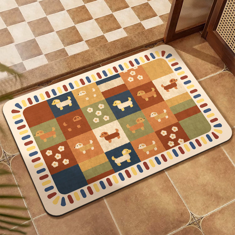 Buntes Patchwork-Design Bodenmatte Karnz