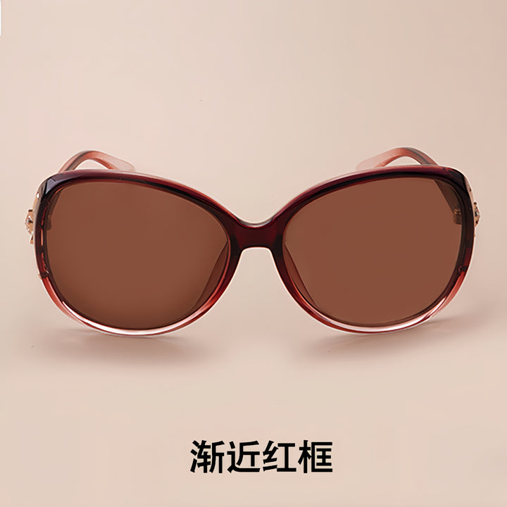 Damen Luxuriöse Oversize-Sonnenbrille mit stylischem Dekor Karnz