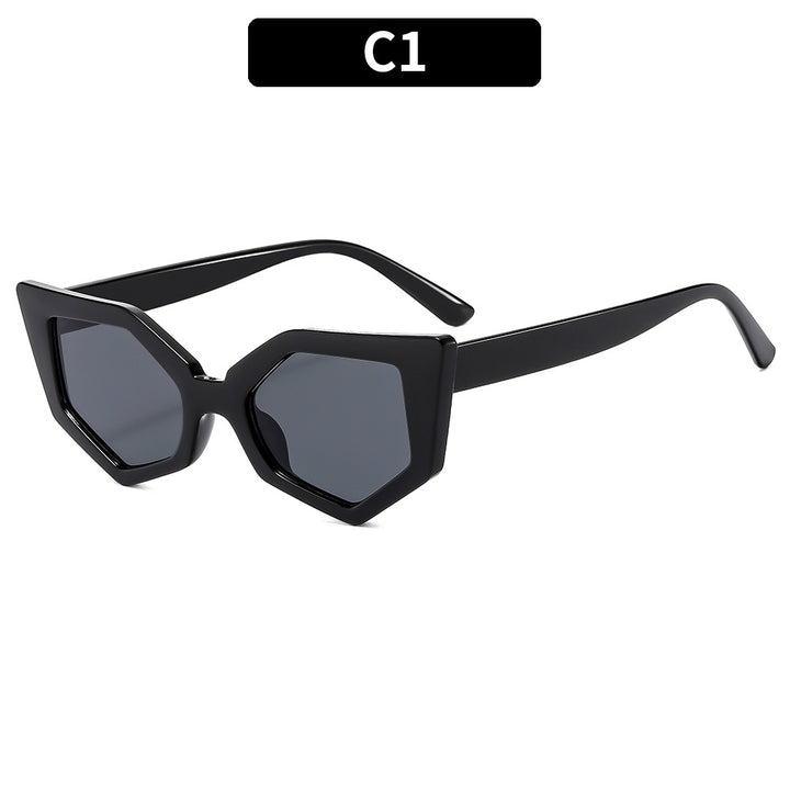Geometrische sechseckige Rahmen-Sonnenbrille