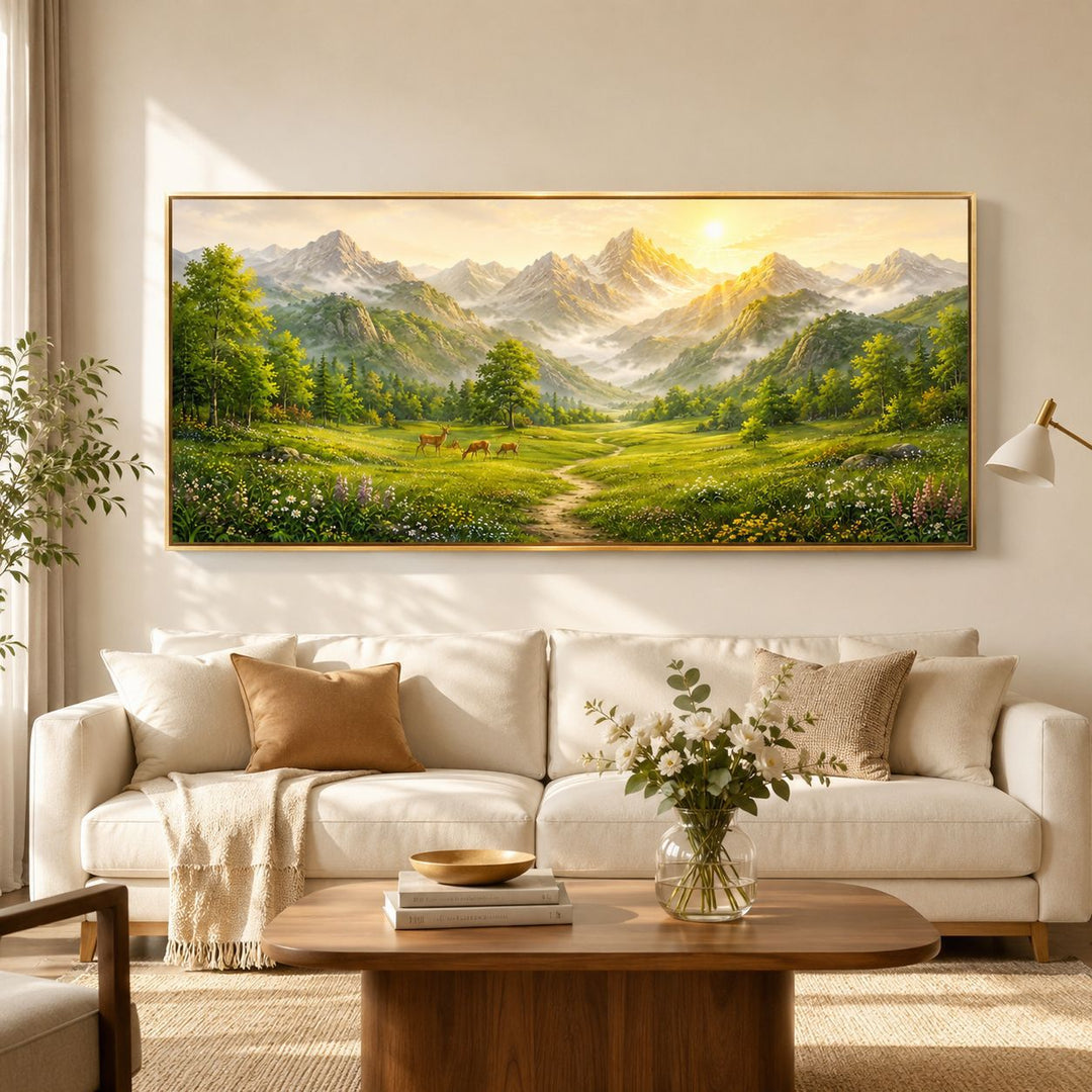 Serene Landschaftsleinwand Kunstwerk