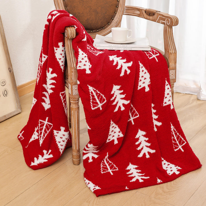 Gemütliche dekorative Strickdecke