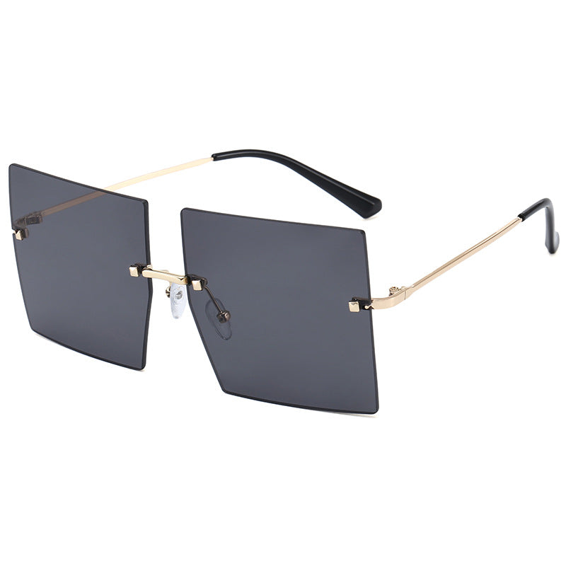 Damen moderne geometrische Sonnenbrille mit filigranem Metallrahmen Karnz