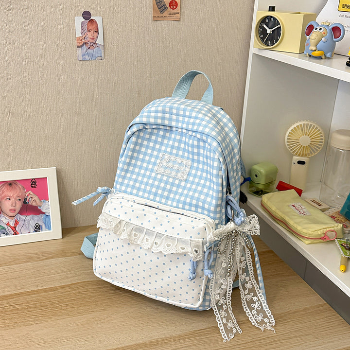 Stylisher Gingham-Muster Rucksack Karnz