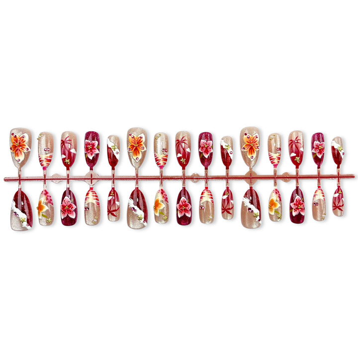 Künstlerisches Floral-Design Press-On Nail Kit