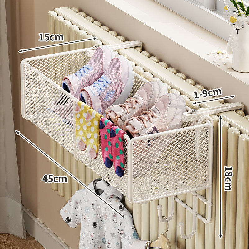 Radiator-Montierter Mesh Schuh- & Socken-Trocknungskorb mit Verstellklemme