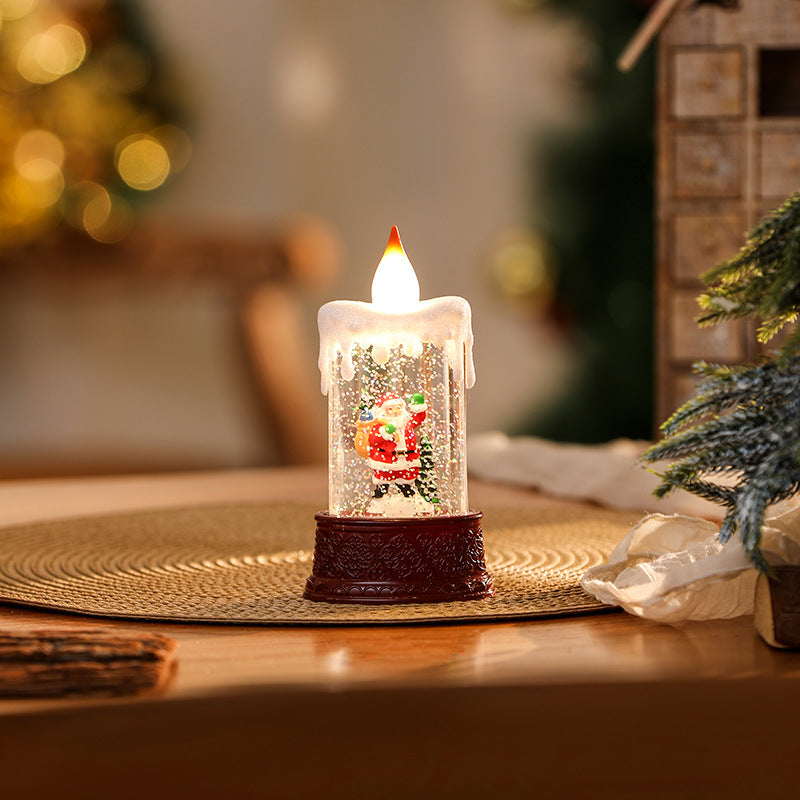 Weihnachtslichte Laterne mit beweglichem Santa-Motiv Karnz