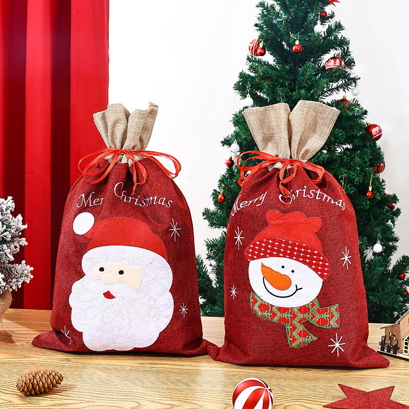 Festlicher Weihnachtsgeschenkesack mit Schneemann-Motiv Karnz