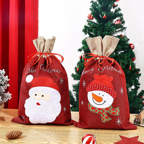 Festlicher Weihnachtsgeschenkesack mit Schneemann-Motiv Karnz