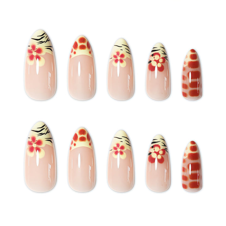 Künstlerisches Floral Press-On Nagel Set Karnz 1787368887